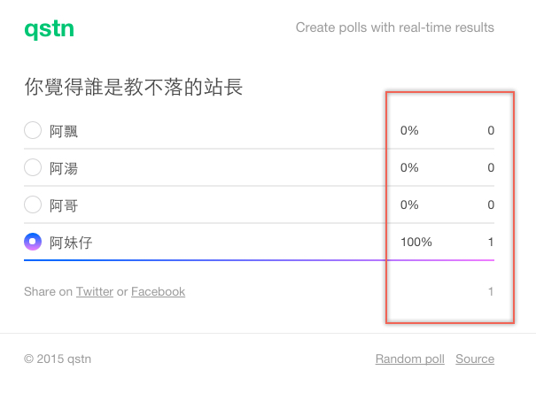 qstn - 拋棄式線上匿名投票系統，快速創建投票免註冊直接用