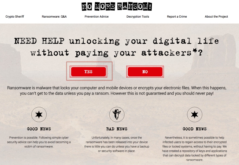 No More Ransom - 中了勒索軟體不用怕，上傳中毒檔案求解