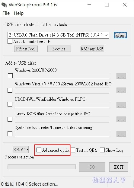 製作 USB 多重系統選單式的開機碟工具 – WinSetupFromUSB