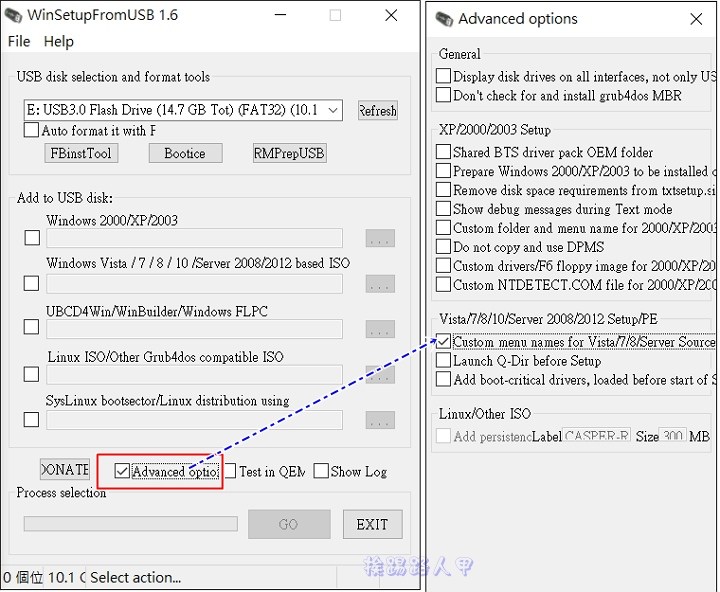 製作 USB 多重系統選單式的開機碟工具 – WinSetupFromUSB