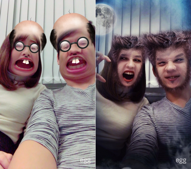 艾革 egg 變身相機，秒戴趣味面具，搞笑登場