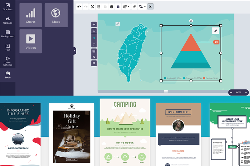 Piktochart - 多功能平面設計工具，豐富素材讓你輕鬆製作出更精采的視覺效果