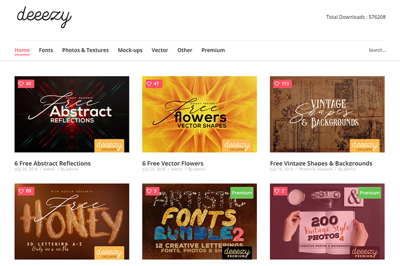 Deeezy - 多樣化設計資源平台，可商用字型、照片、向量圖、實體模型下載