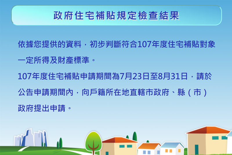 107 年度住宅補貼相關資訊懶人包，含租金補貼、自購/修繕住宅貸款利息補貼