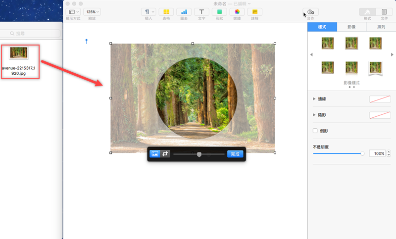 Mac iWork 拿來裁切圖片超簡單，任何形狀都可以一鍵搞定