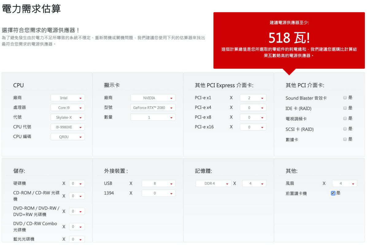自己組裝電腦究竟「電源供應器」該買多少瓦數？