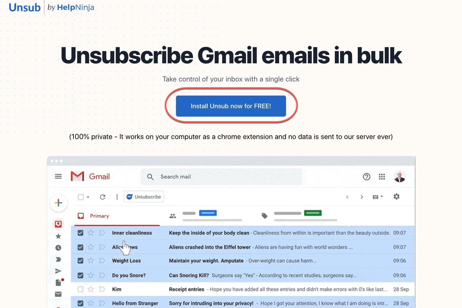Unsub 一次搞定那些 Gmail 裡的垃圾訂閱信件，幫你取消訂閱或略過收件匣