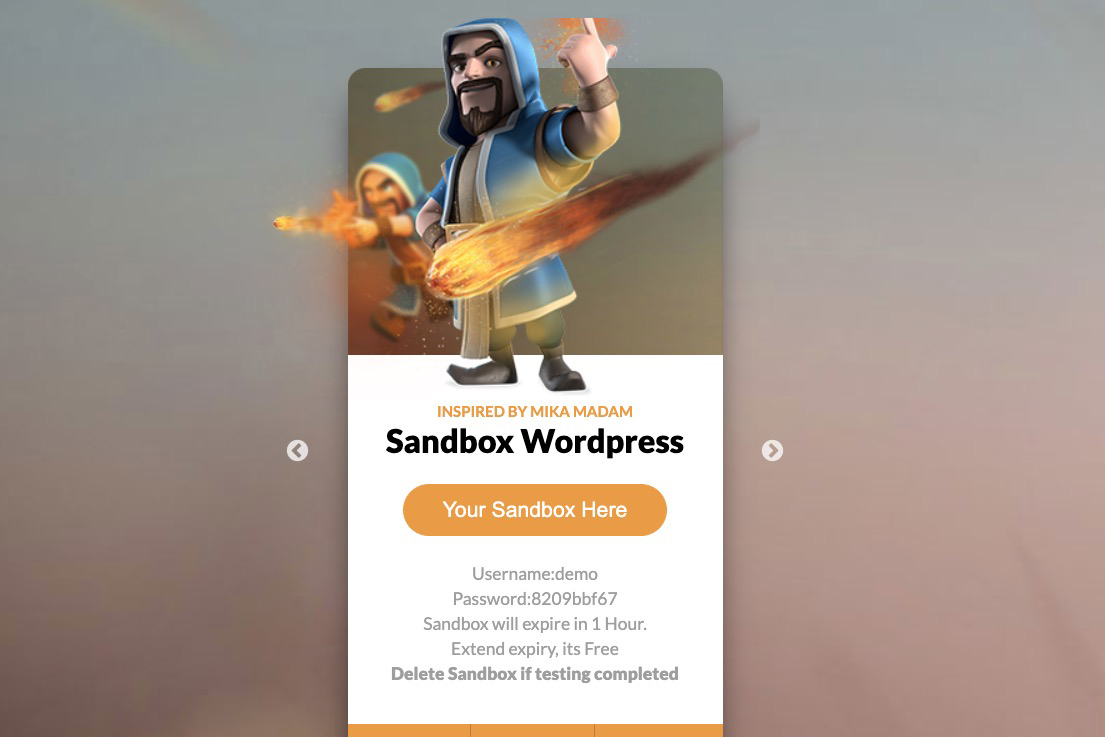 想測試 WordPress 的佈景、外掛不用自己本機架站，線上隨你亂搞一小時