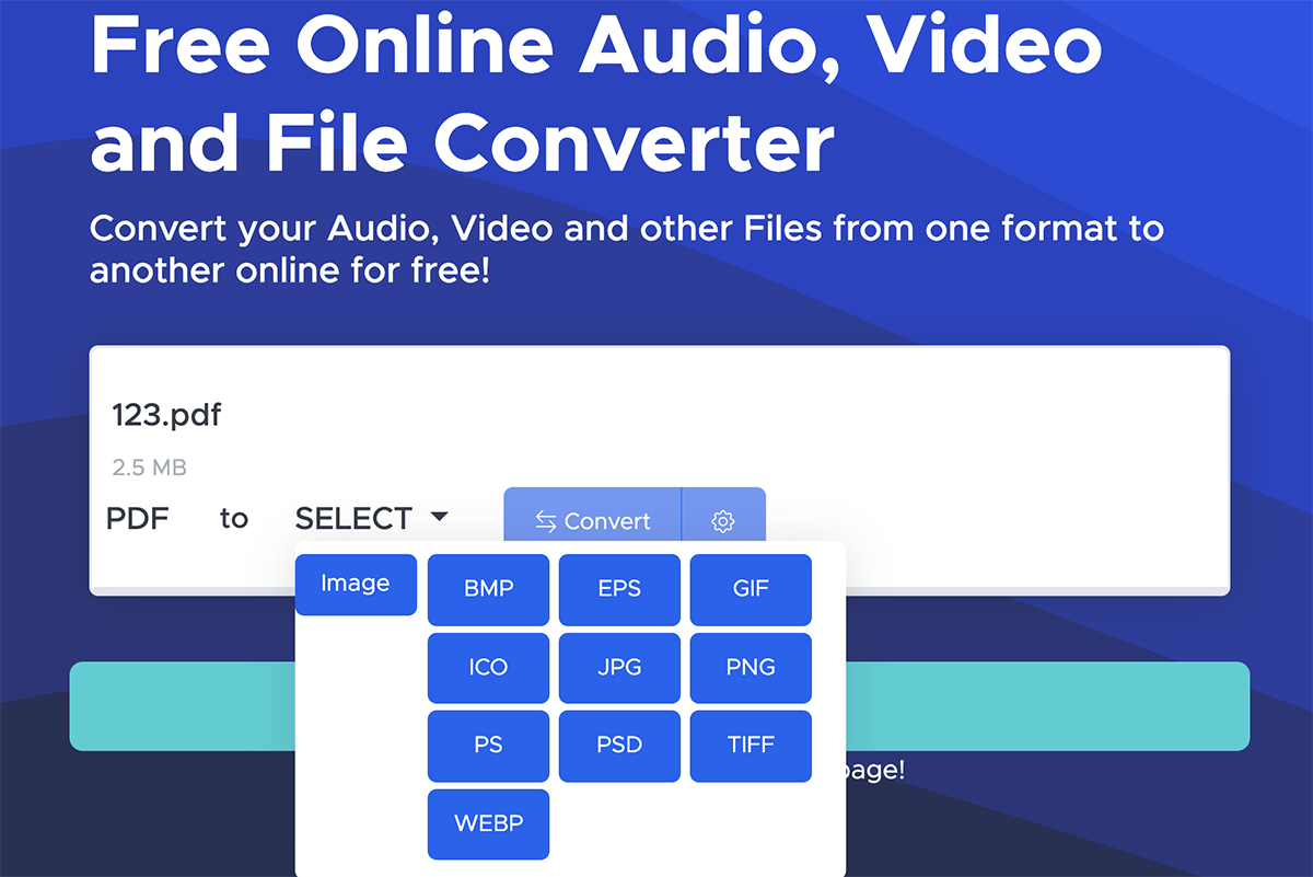 Convertr 線上轉檔工具，支援影音、圖片、PDF 等格式轉檔