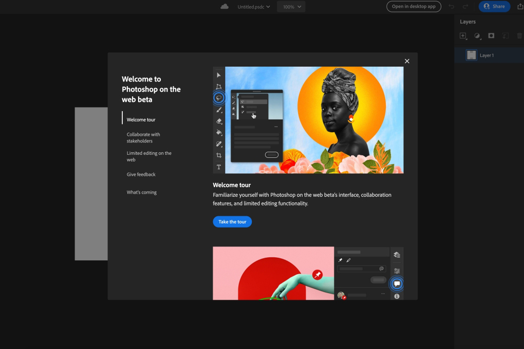 Adobe 推出免費的 Photoshop 線上版，具備基本修圖功能