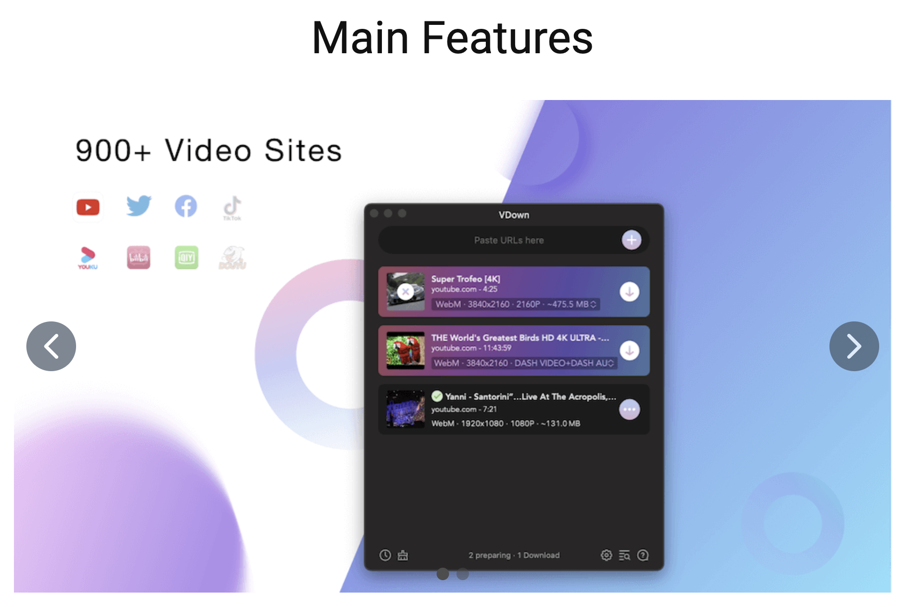 MAC 上超好用的影音下載工具 VDown，支援超過 900 個網站，可下載播放清單