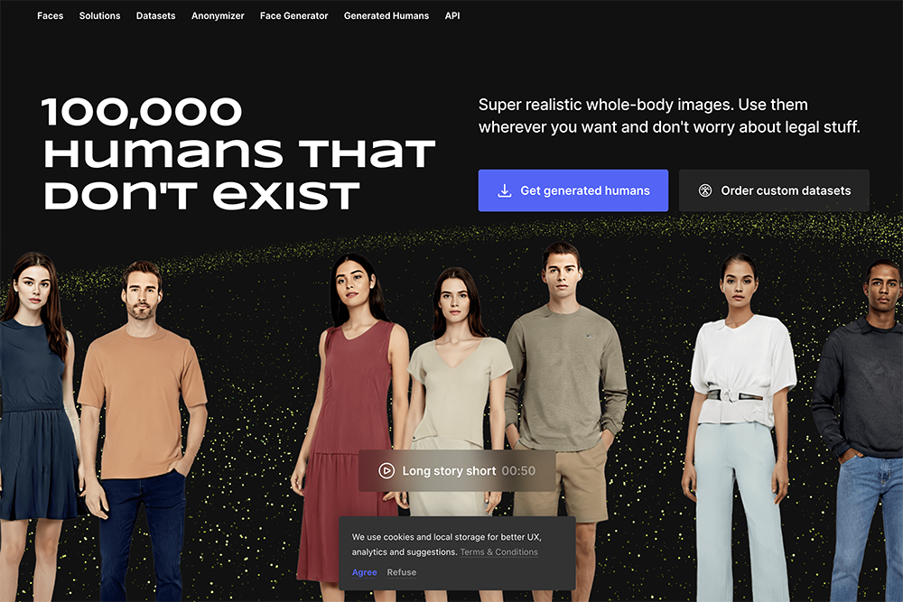 Generated Humans - 10 萬張不存在的全身人像照片，由 AI 產生沒有肖像權問題