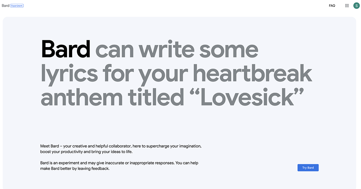 Google 的 Bard AI 聊天機器人全面開放使用，目前僅支援英文