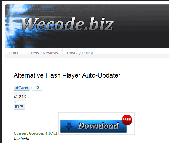 系統更新《Alternative Flash Player Auto-Updater》自動檢查FlashPlayer版本並安裝更新