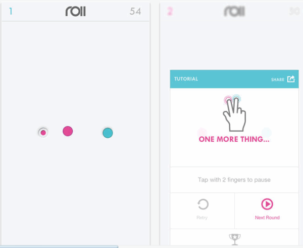 iOS 遊戲《roll》挑戰你手的平衡控制，將不同顏色的球滑進對應的洞口