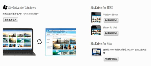 SkyDrive管理軟體，支援Windows/MAC/Mobile，Web介面還能瀏覽電腦全部檔案