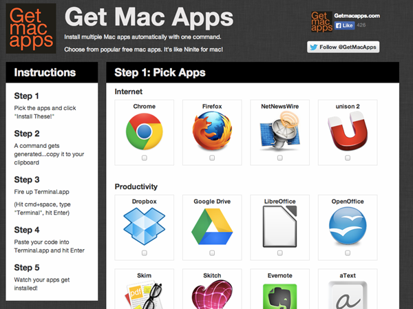 線上工具《Get Mac Apps》MAC 常用軟體懶人安裝法，一行指令讓你搞定