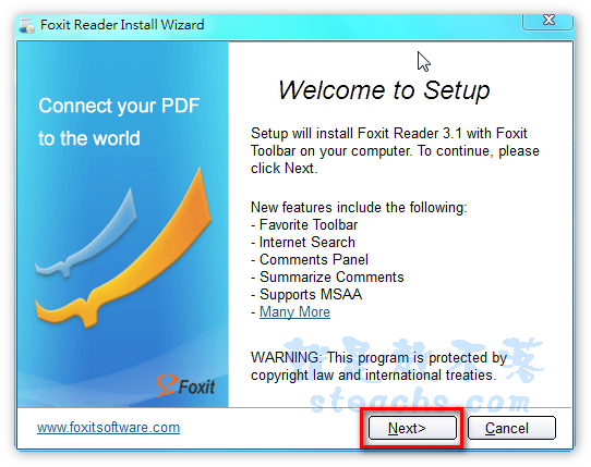 PDF閱讀器《Foxit Reader V3.11》輕巧簡便、開啟速度比A牌更快！
