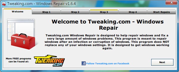 系統工具《Windows Repair》修復系統大部份常見問題