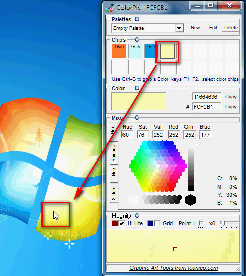 色彩工具《ColorPic》擷取顏色代碼、找顏色都好用