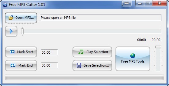 MP3剪輯工具《Free MP3 Cutter》選擇音樂→設定範圍→試聽→完成