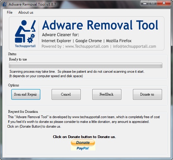 瀏覽器工具《Adware Removal Tool》清除你被綁架的首頁、額外的廣告 工具列