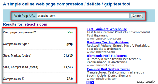 如何檢測網站是否有開啟Gzip網頁壓縮？