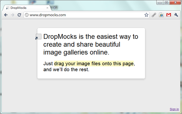 免費圖片空間《Dropmocks》將相片拖曳到網頁立即變成線上相簿