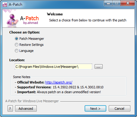 MSN工具《A-Patch》移除MSN廣告、多重帳戶開啟(雙開)，支援MSN 2011及全部舊版本