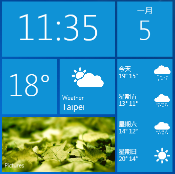 桌面工具《Metro Home》在桌面顯示和Windows Phone 7一樣的時間及天氣Widget