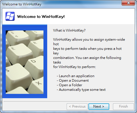 熱鍵設定工具《WinHotKey》可設定應用程式、文件、資料夾、文字輸入