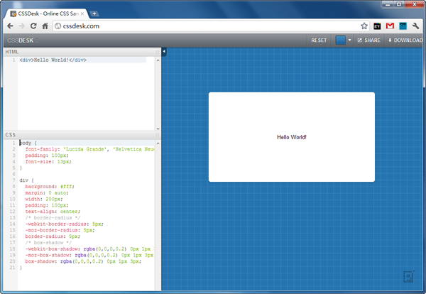 CSS線上編輯工具《CSSdesk》可編輯CSS並即時預覽