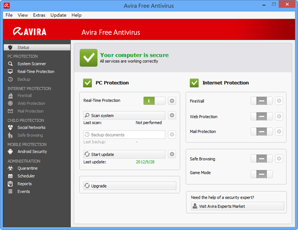 防毒軟體《Avira Free Antivirus 13》小紅傘最新 2013 版本