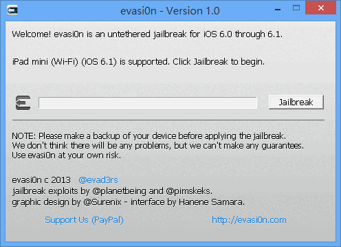 最新 iOS JB 工具《evasi0n》正式釋出囉，支援 iOS 6.0 ~ 6.1.2
