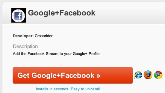 瀏覽器外掛《Google+Facebook》將Facebook嵌入在Google+的頁面