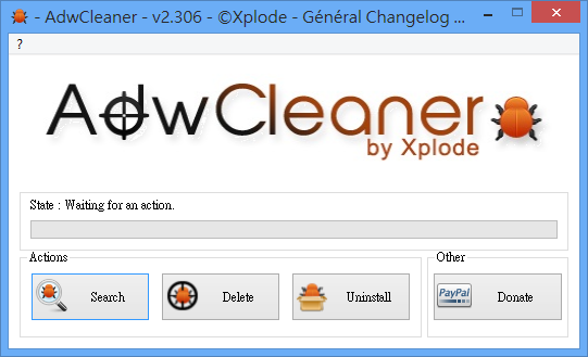 系統工具《AdwCleaner》將電腦中的垃圾廣告/工具列、被綁架的首頁通通解除清乾淨