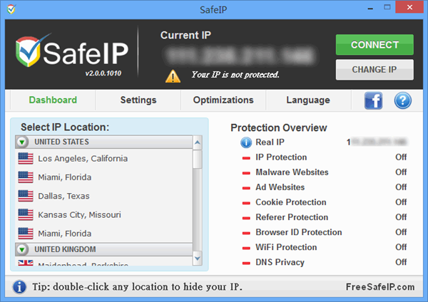 網路工具《SafeIP》偽裝 IP，讓人無法查詢你的網路蹤跡，保護隱私