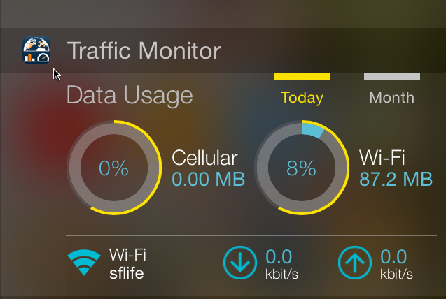 Traffic Monitor - 在 iPhone 或 iPad 下拉通知欄中查看網路用量及即時速度