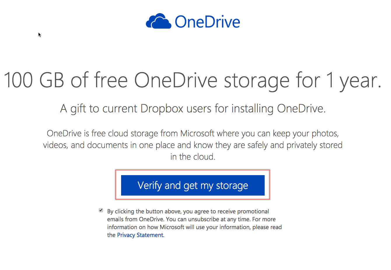 只要你有 Dropbox 帳號，微軟免費送你 OneDrive 100GB 一年份