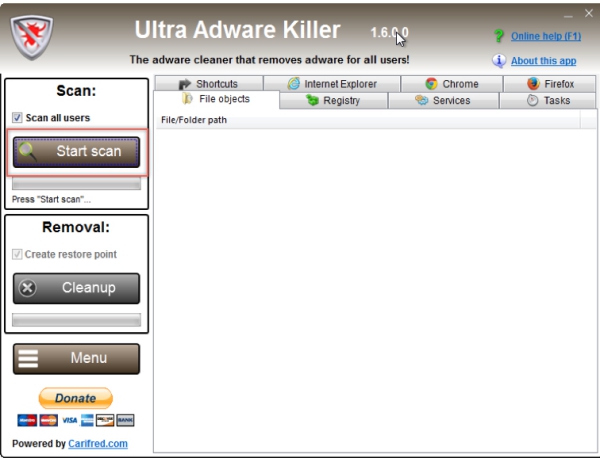 廣告軟體清除工具《Ultra Adware Killer》一鍵清除瀏覽器及系統內的廣告軟體