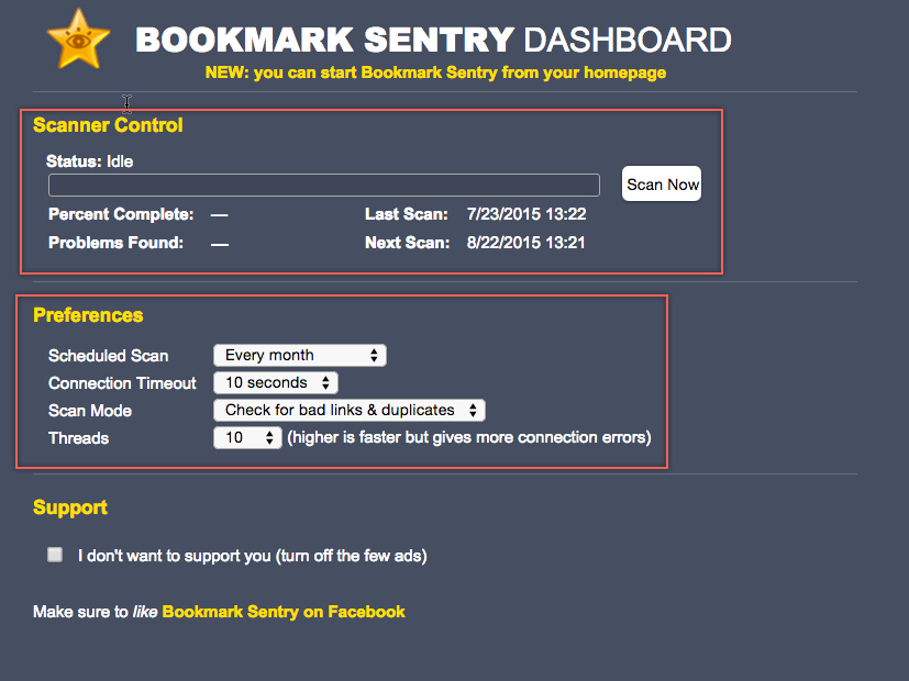 Bookmark Sentry - 檢查你的 Chrome 瀏覽器書籤，找出失效或重複的連結