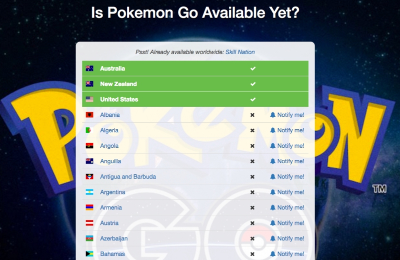 想知道 Pokémon GO 開放哪些區域，第一時間通知你