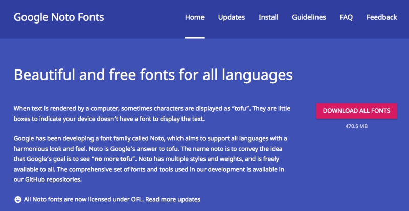 Google Noto 開源字型完美支援全世界 800 種語言，免費提供下載