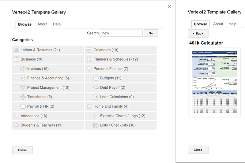 【電腦小教室】Google 文件外掛「Vertex42」提供各式表格範本，財務報表、行程規劃都可直接套用