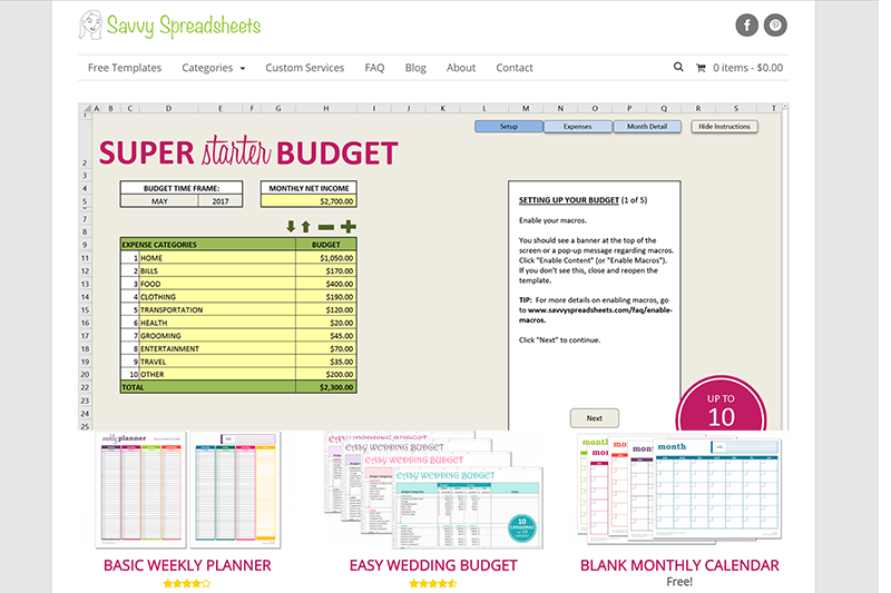 【線上工具/服務】Savvy Spreadsheets  - 各式 Excel 模板素材，家庭預算、婚禮規劃、財務報表下載