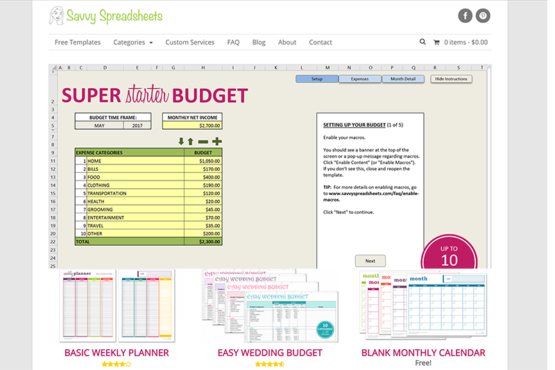 【線上工具/服務】Savvy Spreadsheets - 各式 Excel 模板素材，家庭預算、婚禮規劃、財務報表下載